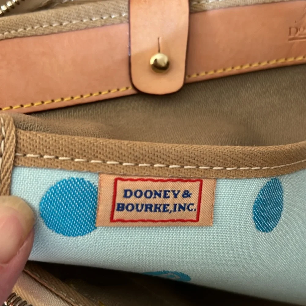 Vintage Dooney & Bourke blue polka dot satchel purse